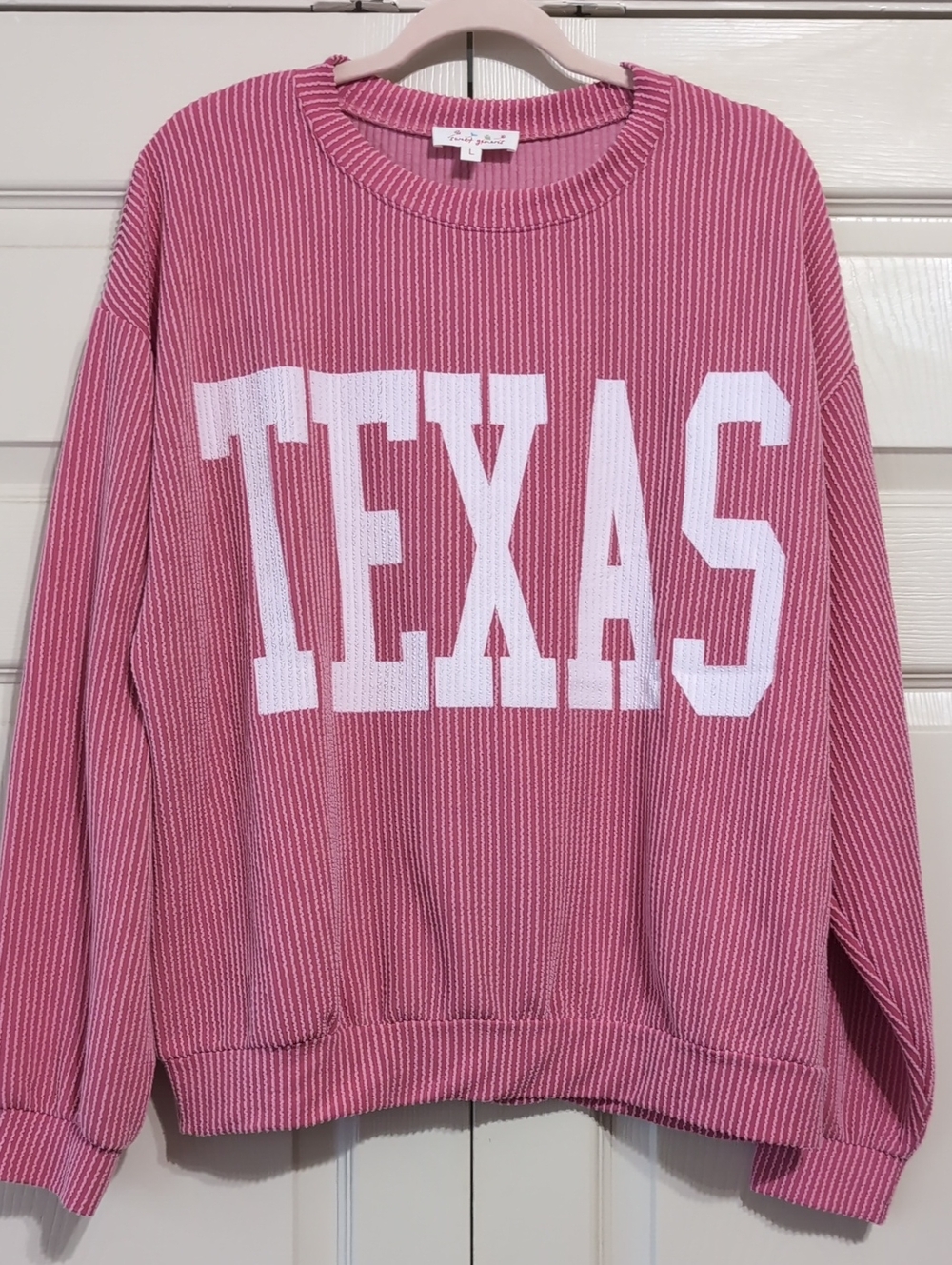 Pink 'TEXAS' Crewneck Sweater - Casual Women's Pullover